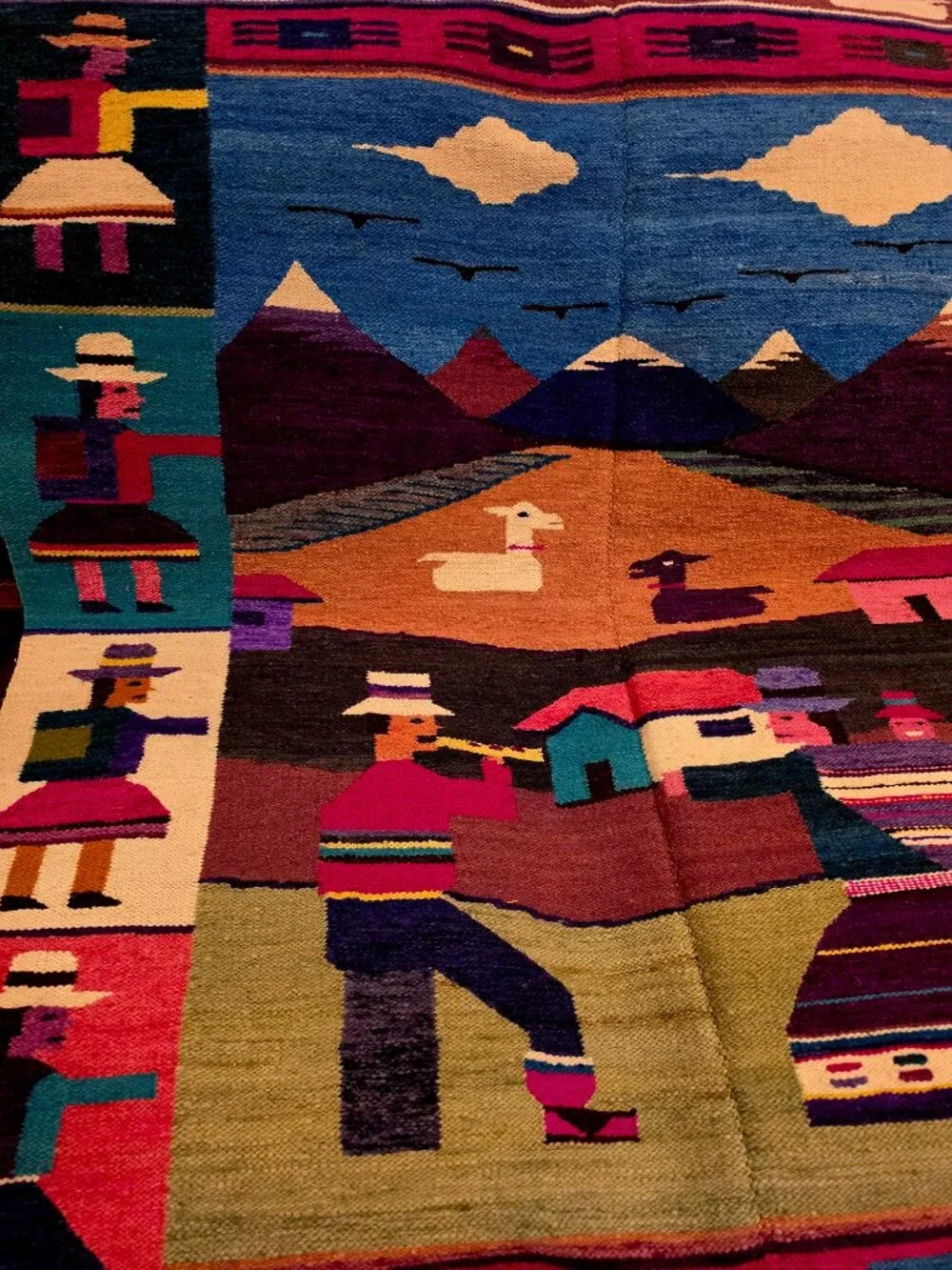 Woven in Tradition, Styled for Your Home. Art Tapestry Alpacas & Mountains